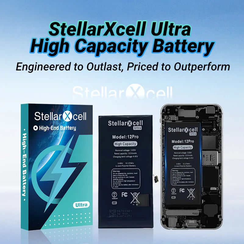 StellarXcell Ultra Original Battery High Capacity Cell for iPhone 7037 TI for 11 12 13 14 15 Pro Plus promax mini with Free Tool