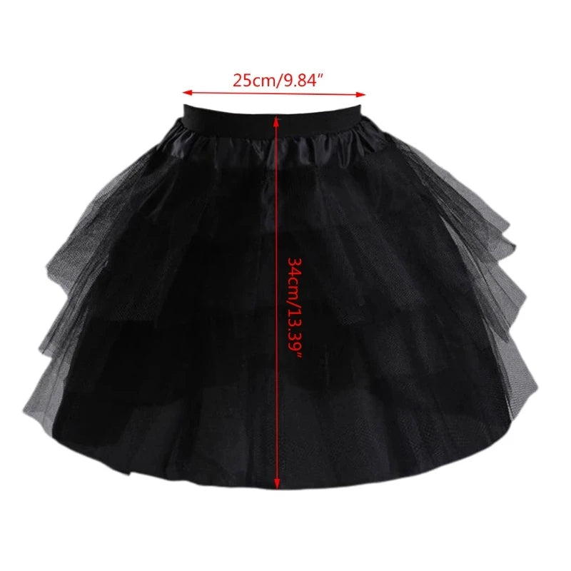 Women Elastic High Waist Ballet Sweet  Tutu Skirt Satin Bowknot Mesh Tulle Fluffy Petticoat Dress Underskirt