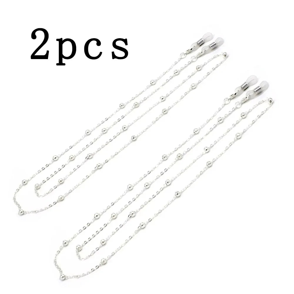 2 PCS New Glasses Chain Pearl Glasses Chain Anti Lost Mask Chain Glasses