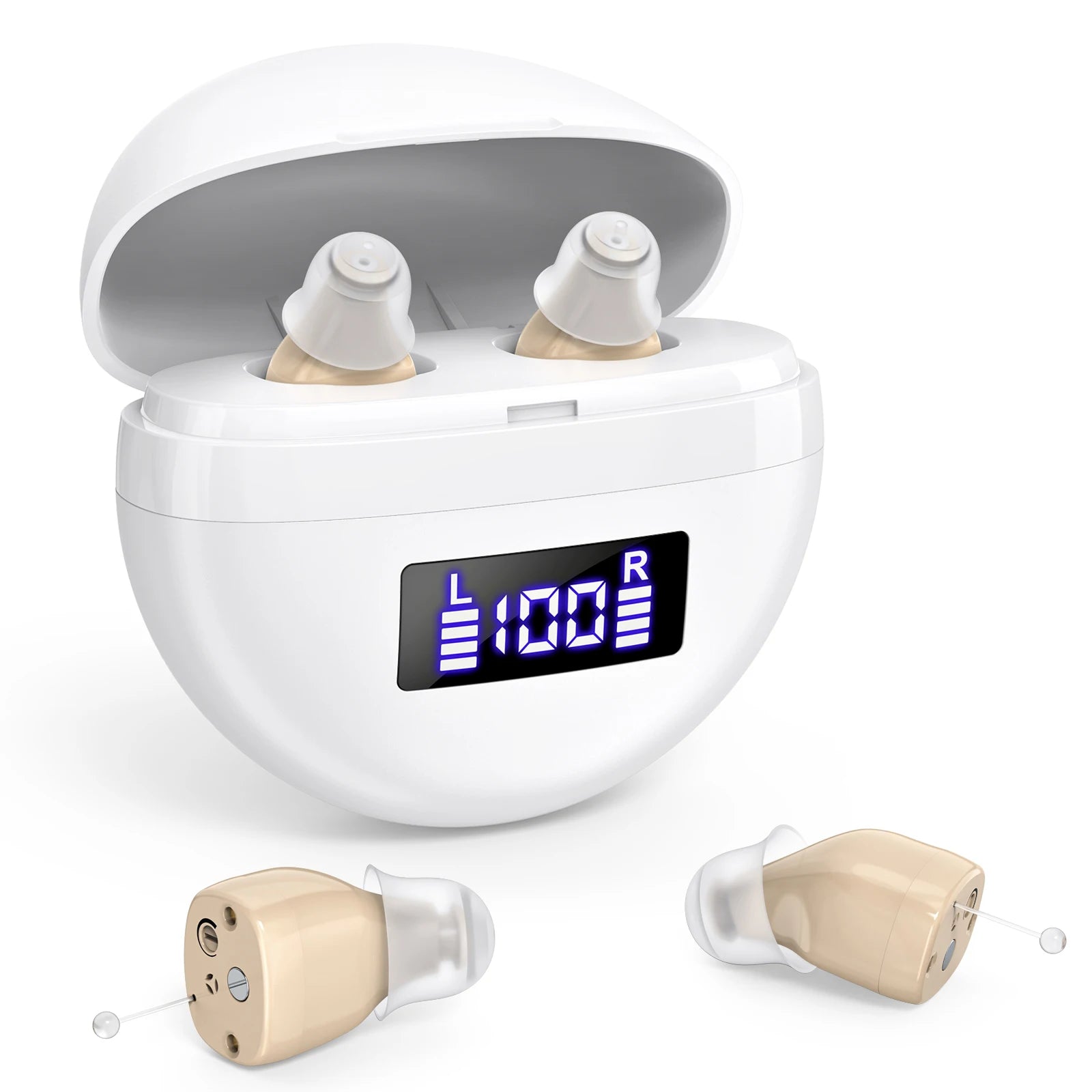 Rechargeable Hearing Aid For The Elderly With Noise Reduction Function, Digital Display, No Whistling Magnetic Hearing Aids, CIC