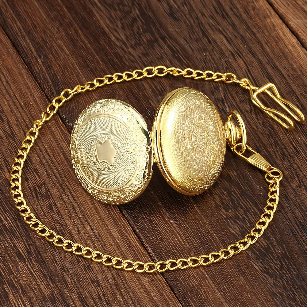 Glamour Golden Silvery Black bronze Quartz pocket watch Men Women's Friends Steampunk necklace pocket watch