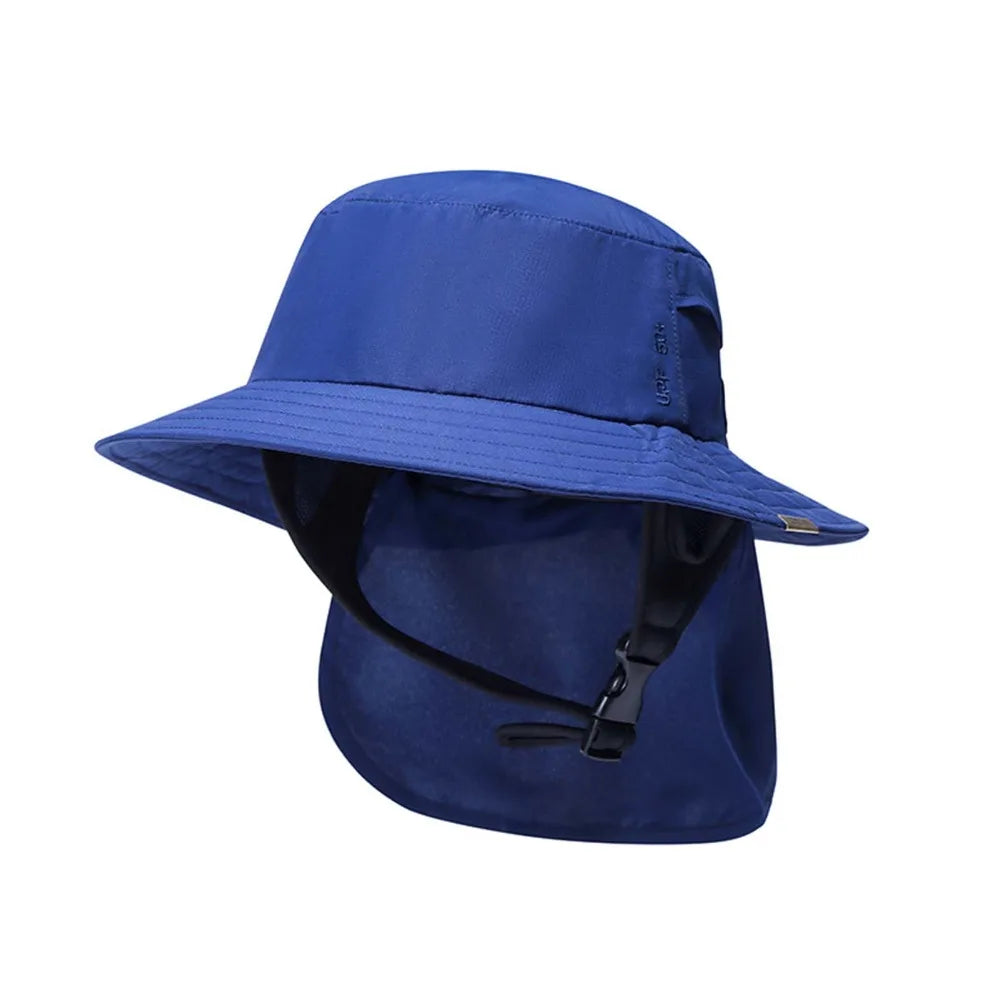 With Chin Strap Surfing Backet Hat Breathable Wide-brimmed Ladies Sun Hat Quick-drying UPF50+ Fisherman Cap Water Sport