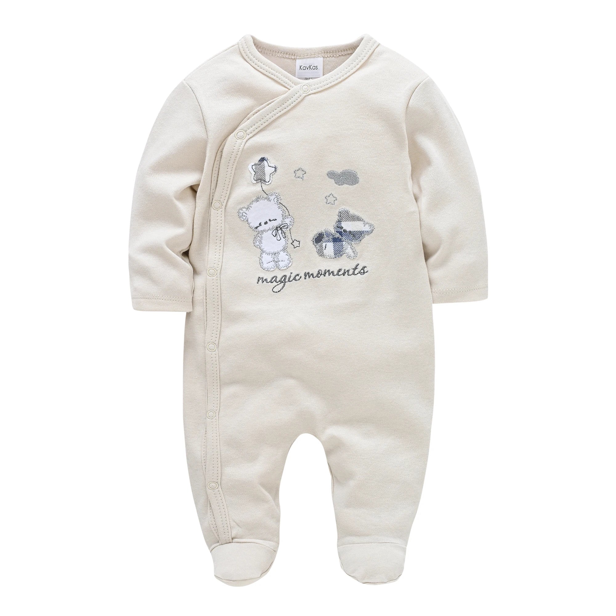 KAVKAS Baby Clothing Girls Pink Romper Cartoon Kids Pajamas Long Sleeve Jumpsuit Bebe Playsuit Girls Clothes  0`12 Monthes