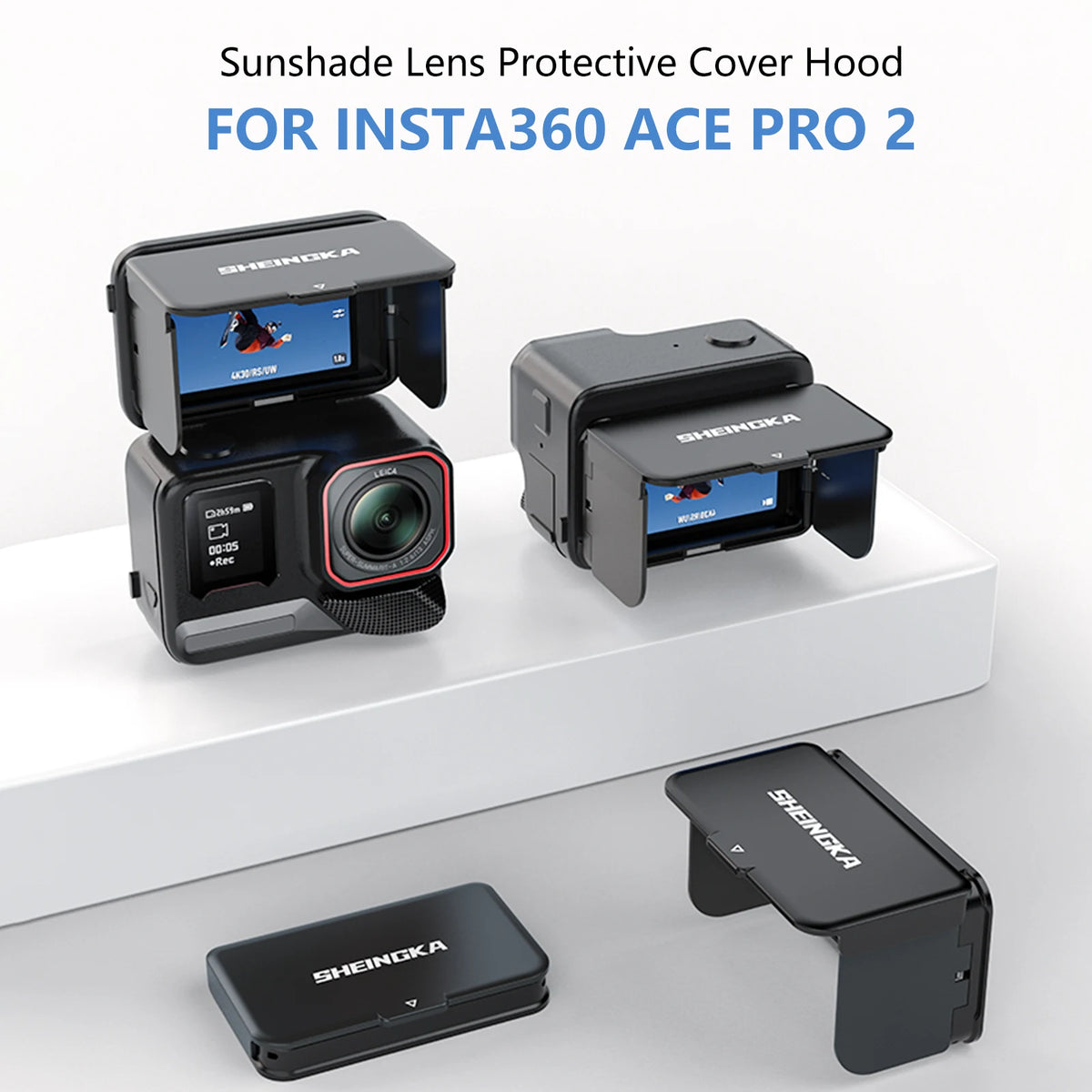 Magnetic Screen Lens Hood for Insta360 Ace Pro 2 Anti-Glare Quick-Release Perfect Fit Screen Sunshade Sports Camera Accessories