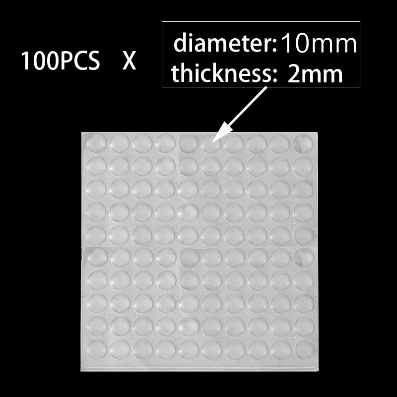 100PCS Self Adhesive Silicone Clear Bumpers Wall Protector Furniture Refrigerator Door Cabinet Glass mute Buffer Anti-crash Pad