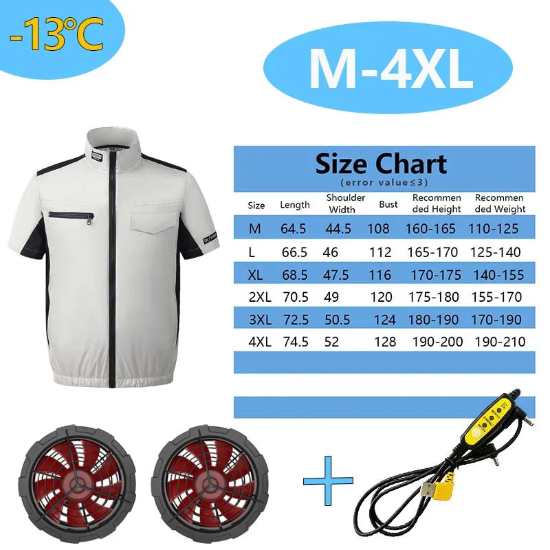 Summer Cooling Vest with Built-in Fan, Sun Protection & Cooling Jacket for Outdoor Fishing, Air Conditioned Clothing for Men and