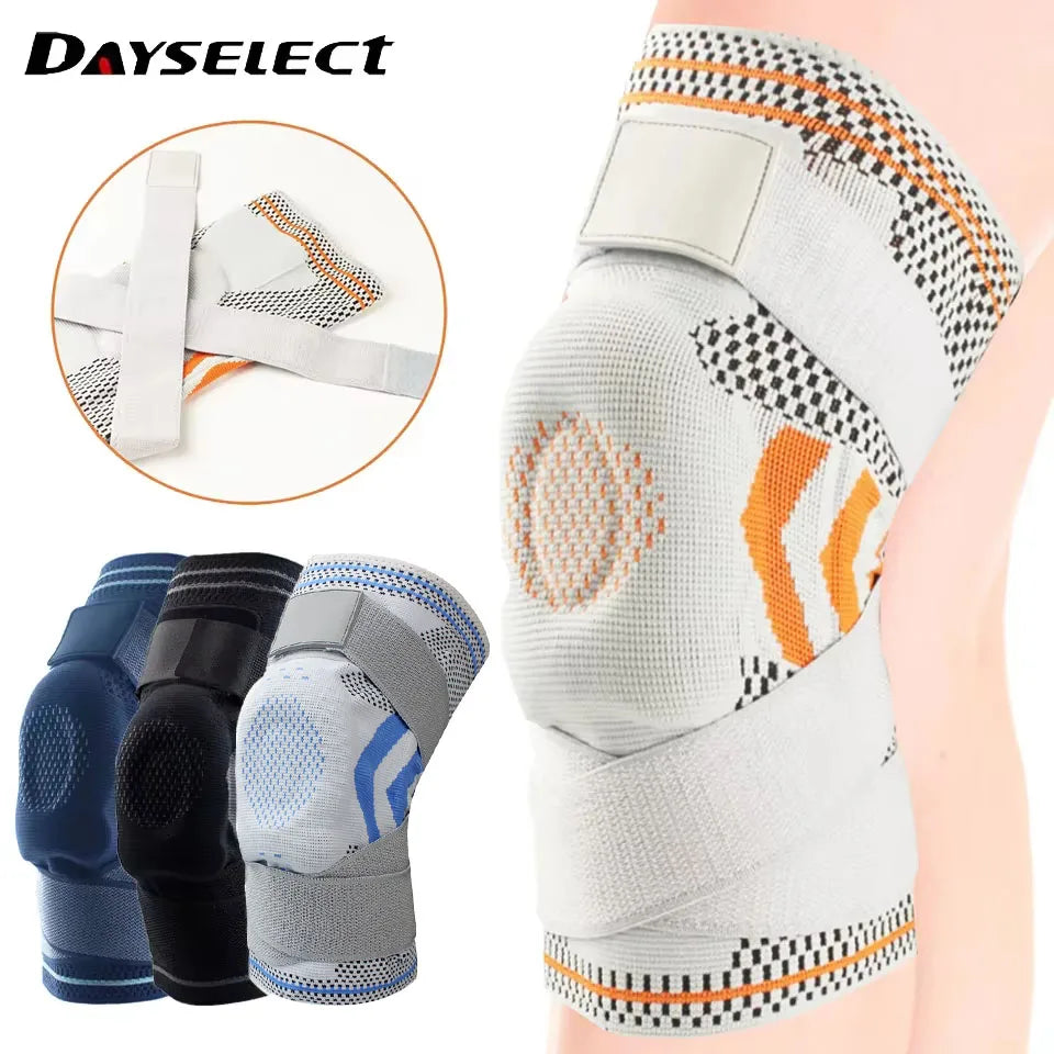 1Pcs Professional Knee Brace Compression Knee Sleeve with Patella Gel Pad&Side Stabilizers Knee Support Bandage for Pain Relief
