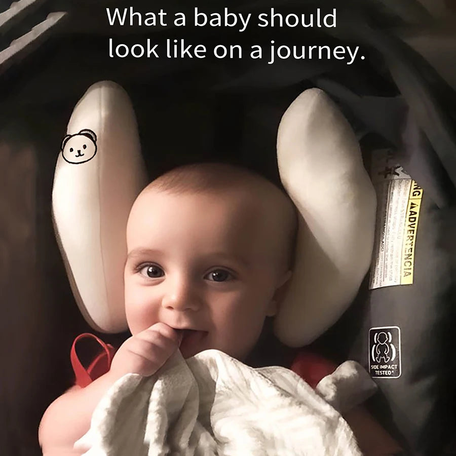 1Pc Car Seat Headrest Pillow. Baby H-Shaped Neck Pillow, Soft and Fluffy Head Support, Adjustable Velcro Design, Suitable for Car Seats, a Must-Have Item for Baby Strollers