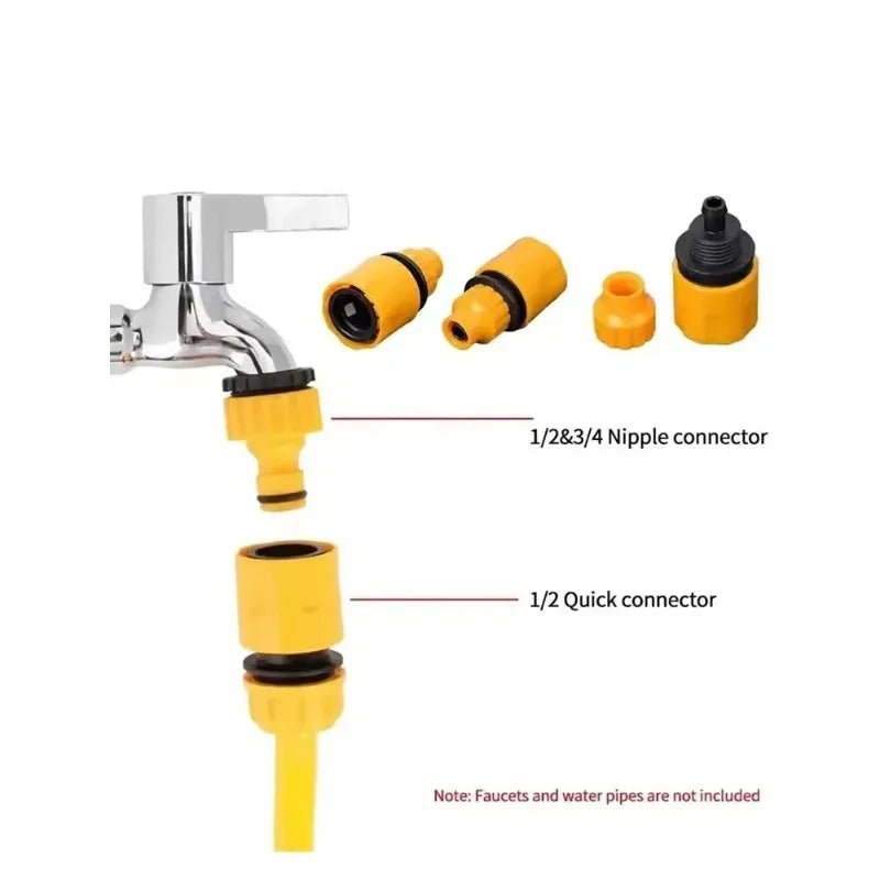 Hose Faucet Quick Connector 3/4 & 1/2 Inch Graden Hose Water Tap Threaded Connector Faucet Adapter For Garden Irrigation