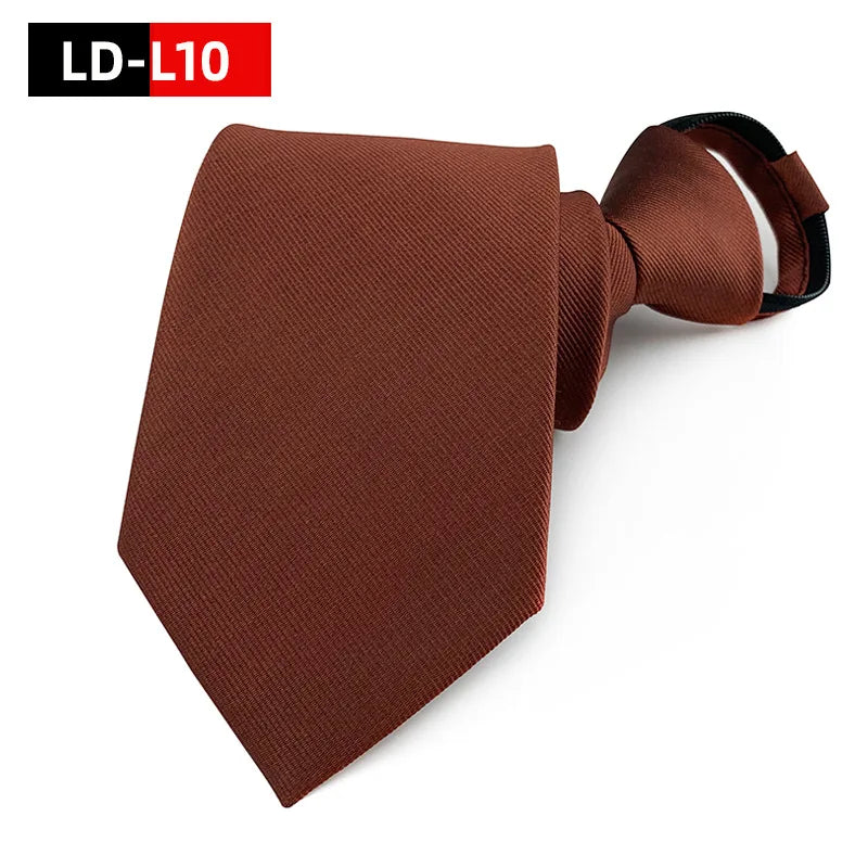 Zipper Tie Men Necktie Lazy Pre-tied Ties Solid 8cm Hot Sell Style Zipper Necktie For Men Women Bridegroom Wedding Wholesale