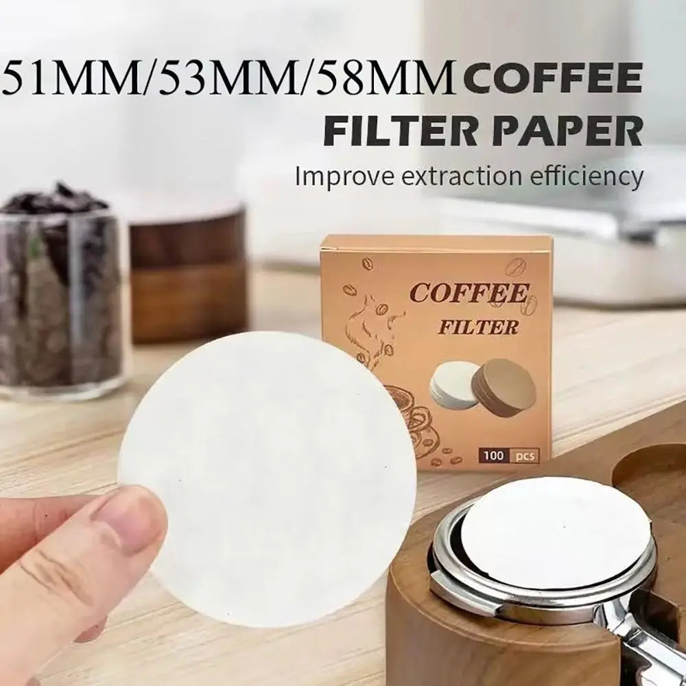 100Pcs 51/53/58mm Coffee Filter Paper Round Universal Water Filter Papers Disposable Espresso Portafilter Accessories