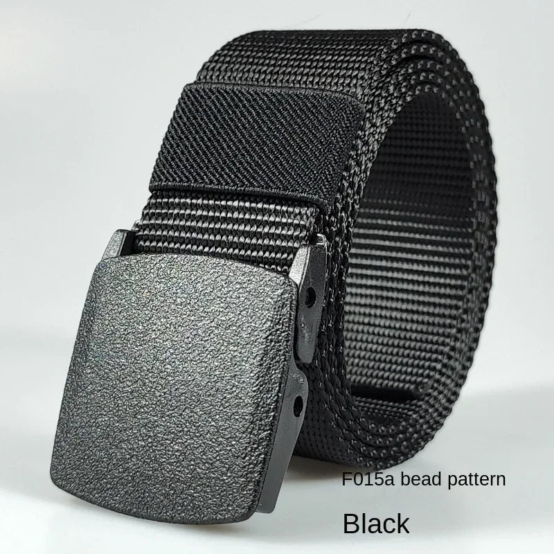 Automatic Buckle Nylon Women's Belts Canvas Outdoor Travel Premium Pants Sports Non-metallic Belts for Men White Black Blue Red