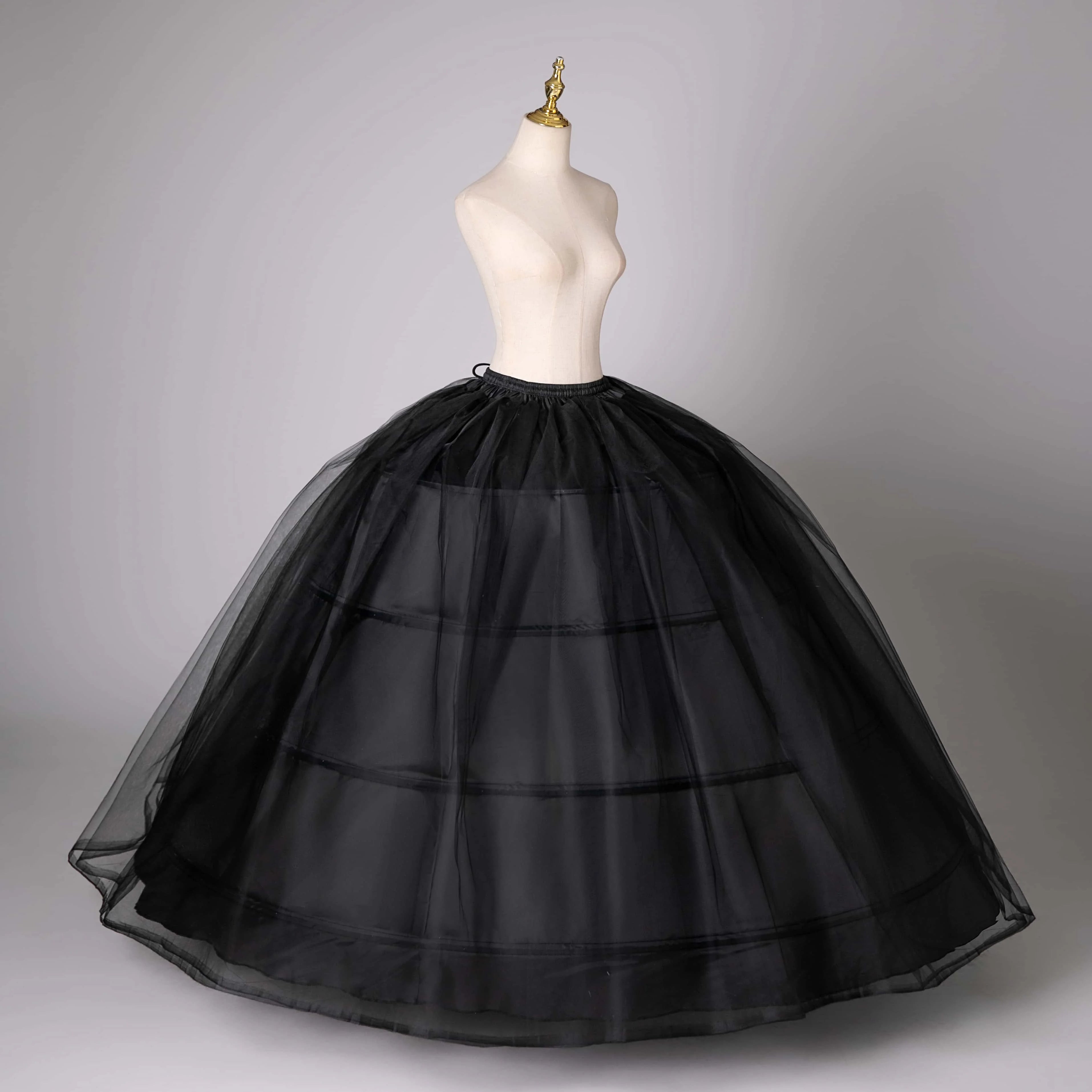 New Hot Sell 4 Hoops Big White Petticoat Super Fluffy Crinoline Slip Underskirt For Wedding Dress Bridal Gown In Stock