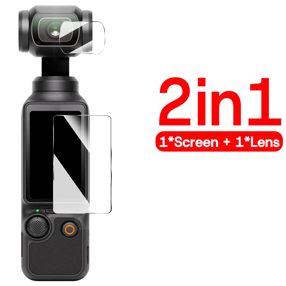 9H HD Tempered Glass for DJI OSMO Pocket 4/3 Full Screen Protector For DJI Pocket 4 Gimbal Camera Lens Protect Glass Accessories