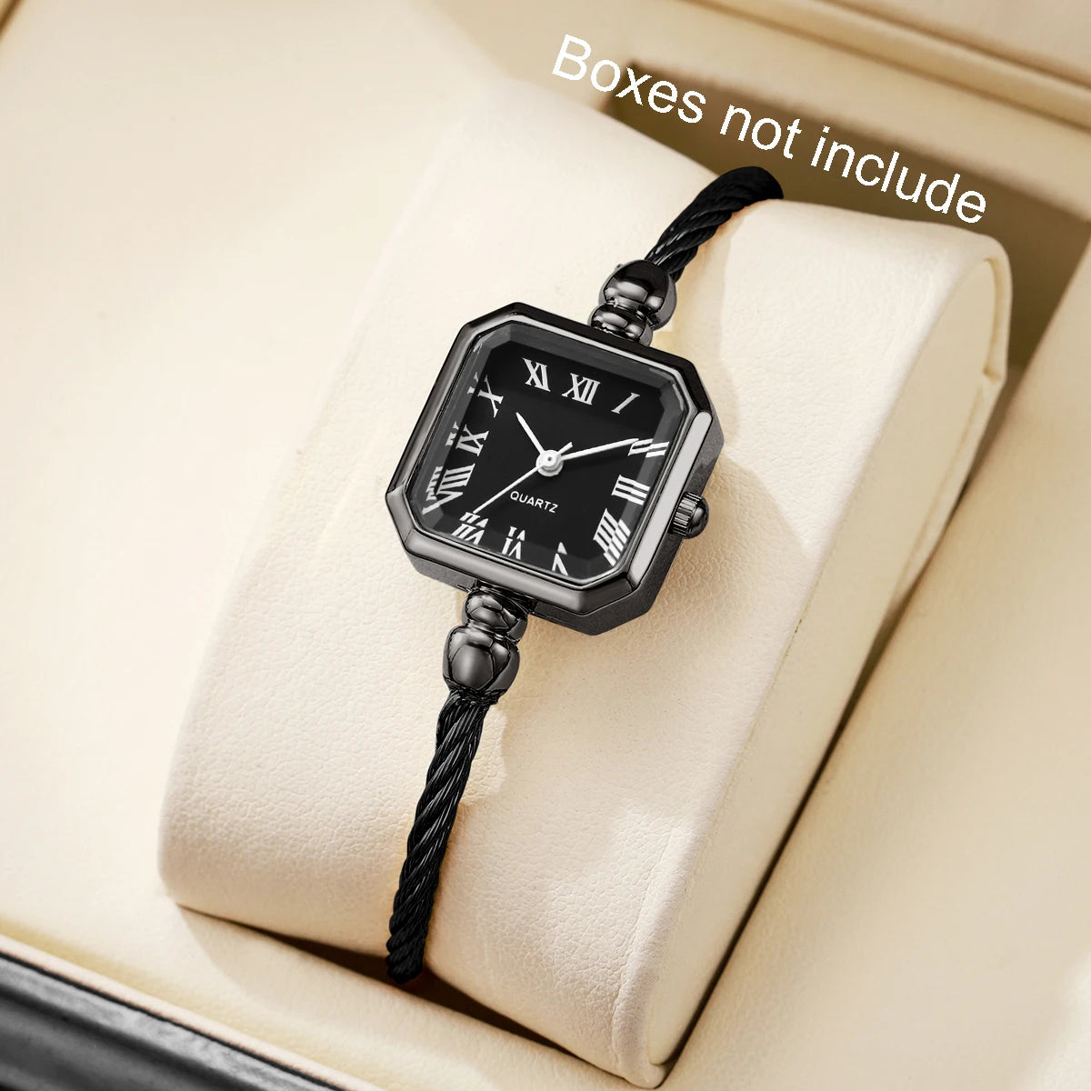 1/4PCS Fashion Square Roma Dial Women Quartz Watch Elegant Bracelet Strap Wristwatch Reloj Mujer Girls Clock Gift (Without Box)