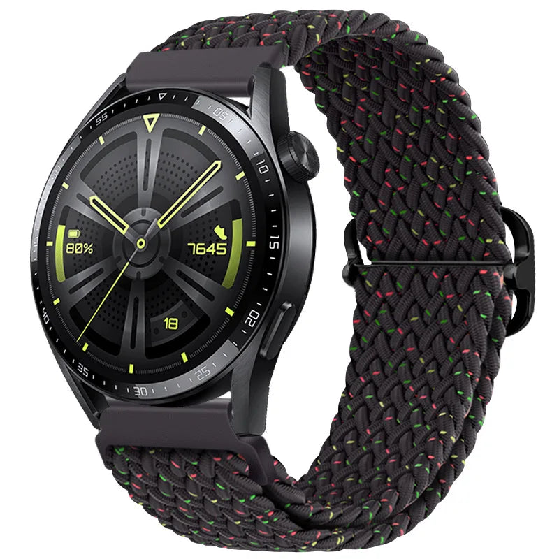 20mm 22mm Braided Solo Loop Strap For Samsung Watch 5/4/3 Active 2/Huawei Watch 3/GT Nylon Elastic Bracelet Amazfit GTR/GTS Belt