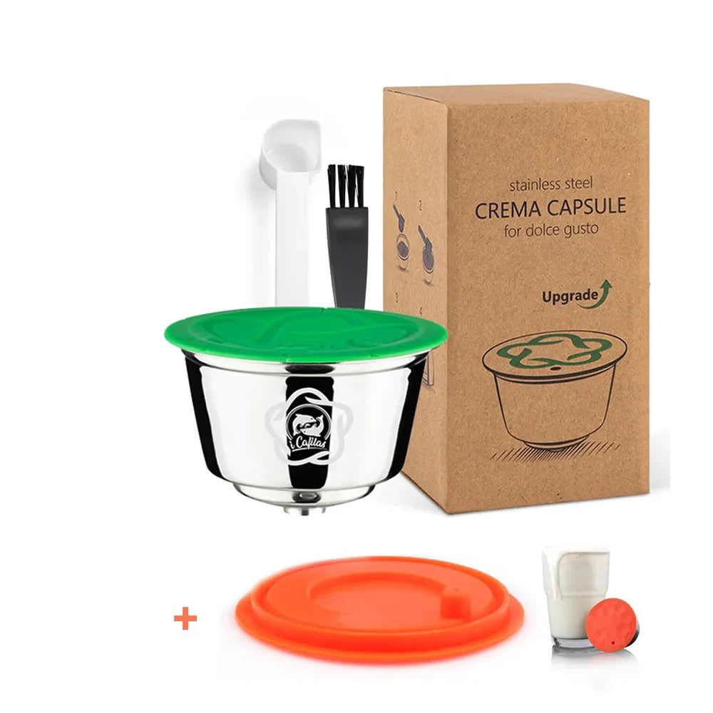 Reusable coffee capsules for Dolce Gusto refillable capsule espresso filter stainless steel filter box iCafilas