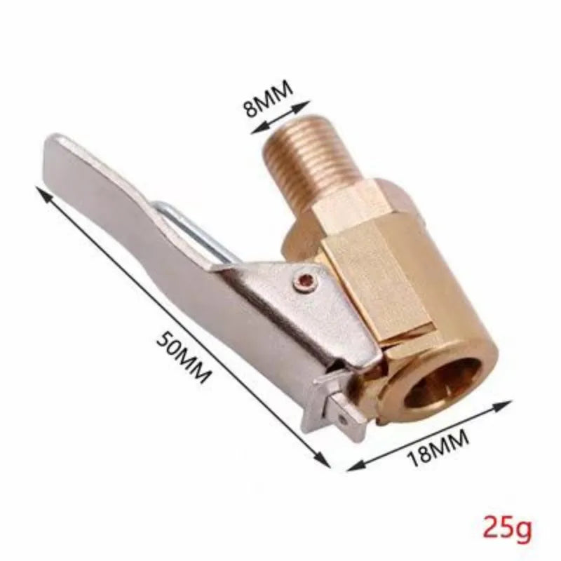 Car Tire Air Chuck Inflator Pump Valve Connector Clip-on Adapter Car Brass 6mm 8mm Tyre Wheel Valve For Inflatable Pump