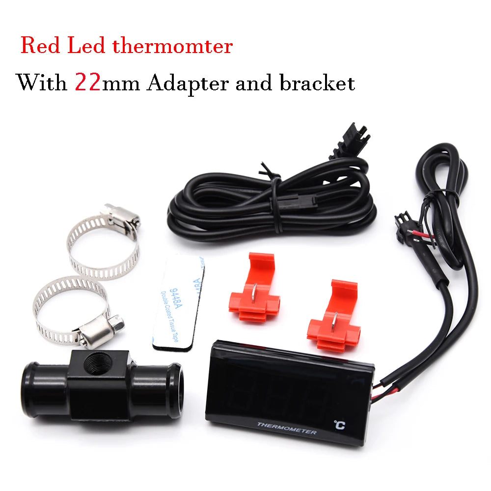 LCD Digital Motorcycle Thermometer Gauge Universal Water Temp Adapter Moto Racing Accessories for XMAX250 300 NMAX CB 400 CB500X