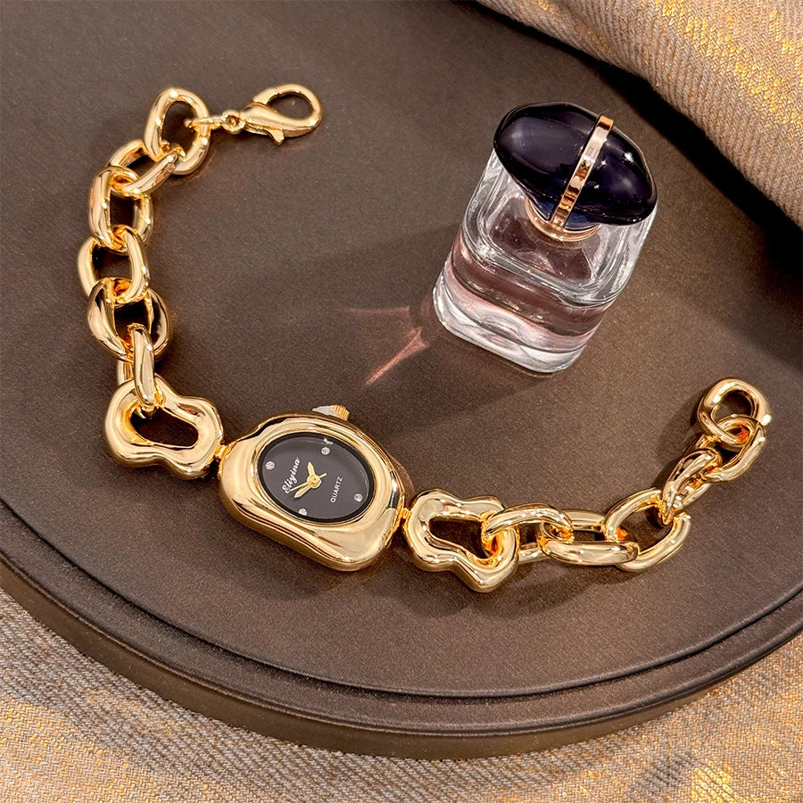 Retro Ladies Wristwatch Irregular Bracelet Design Fashionable Unique Cross-Border European And American Brand Watch
