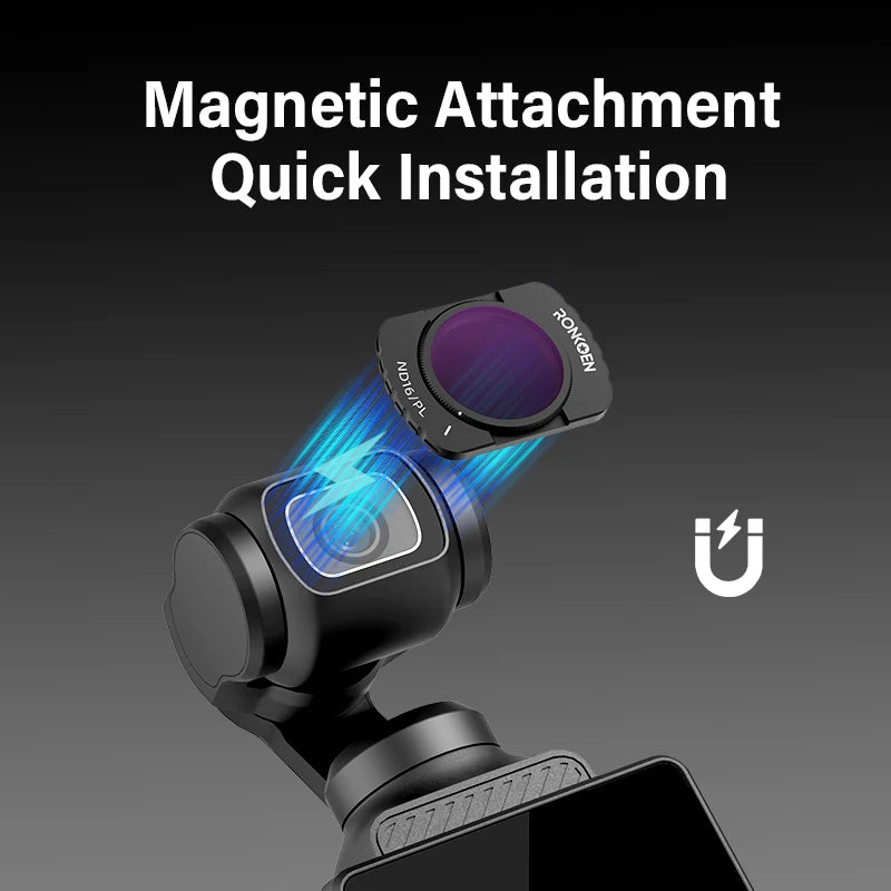 Ronkoen Magnetic ND/CPL Filter Set For DJI OSMO Pocket 3 Creator Combo Accessories, Action Camera Neutral Density Filters