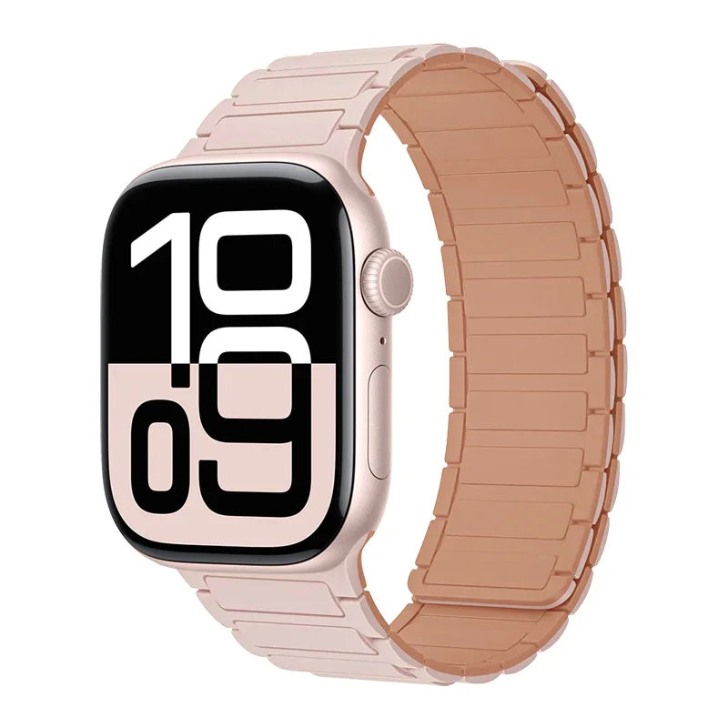 Magnetic Silicone Band for Apple Watch Ultra 3 2 49mm 46mm 42mm 45mm 44mm 40 41mm Strap IWatch Series 11 10 9 8 7 6 SE Bracelet