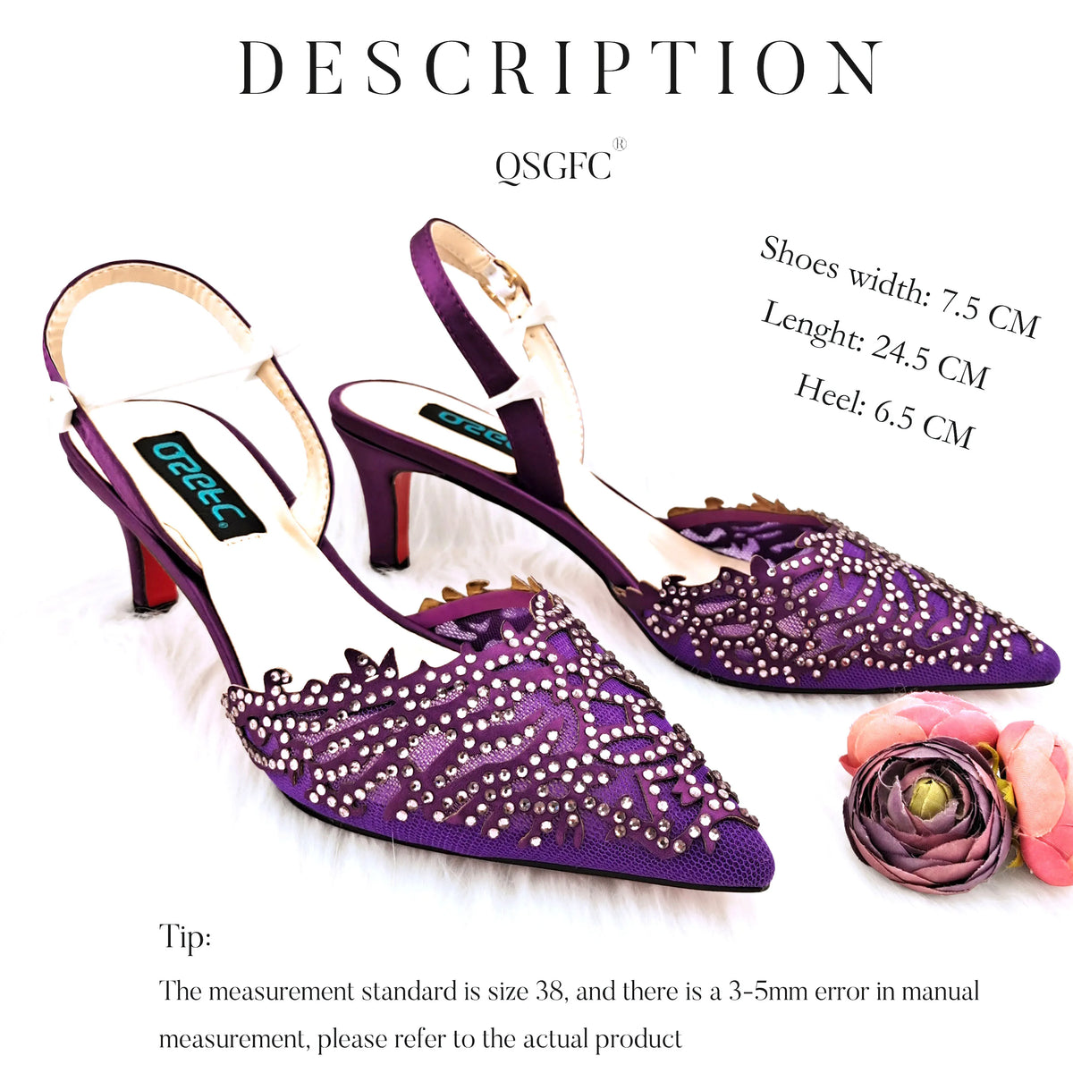 Nigerian Style Elegant Women's Party Shoes  Luxury Full of Diamonds Shoes Sky Blue Pointed High Heel Shoe Bag Set
