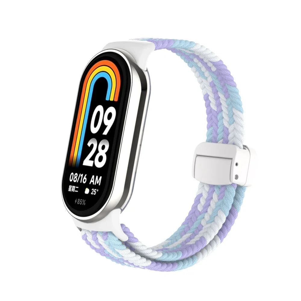 Suitable for Xiaomi Band 8 Wristband, Nylon Braided Strap, Magnet Buckle, Luxury Personality, Mi Band 8 Replacement Strap