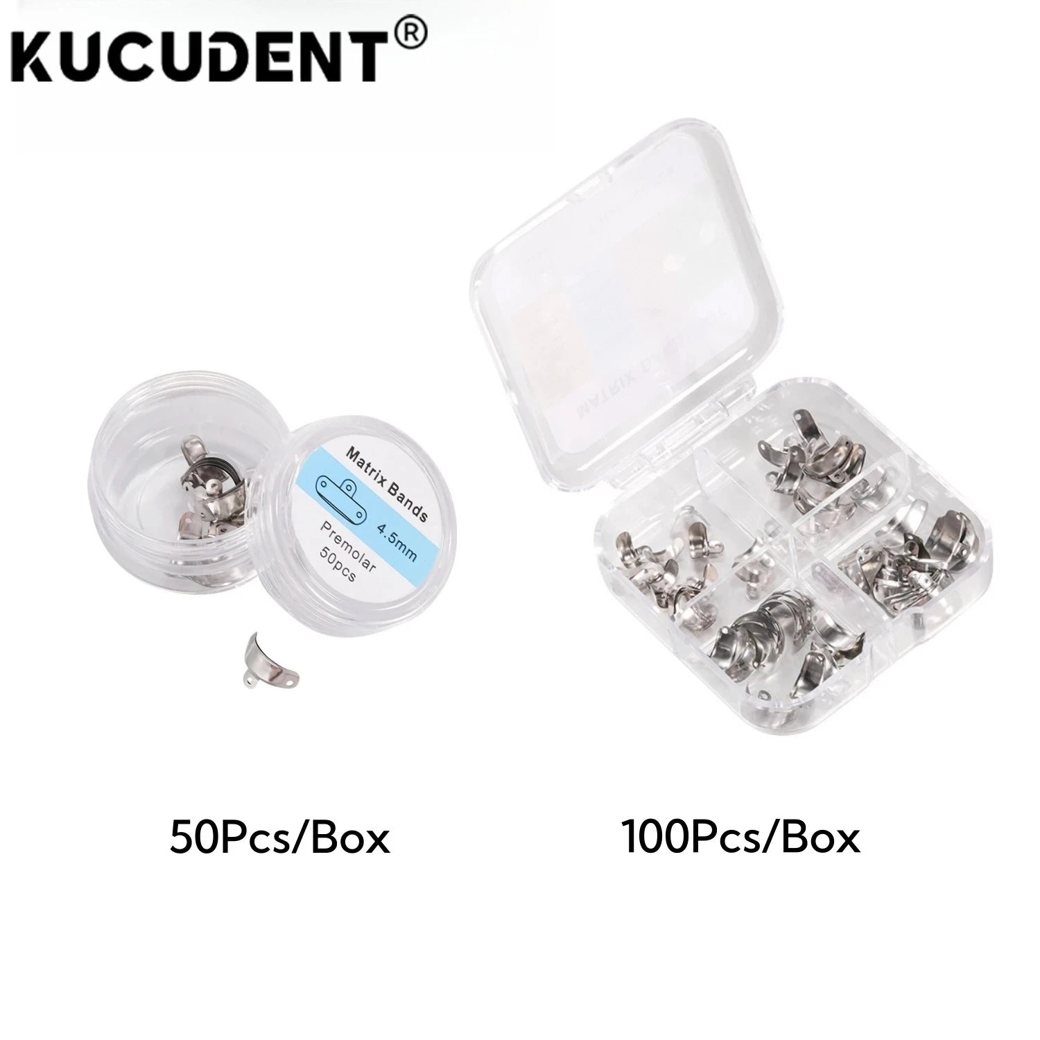 50/100Pcs Dental Sectional Matrix Bands 3.5-6.5mm Pre-Contoured Metal Matrices for Posterior Teeth Restoration Dentistry Tools