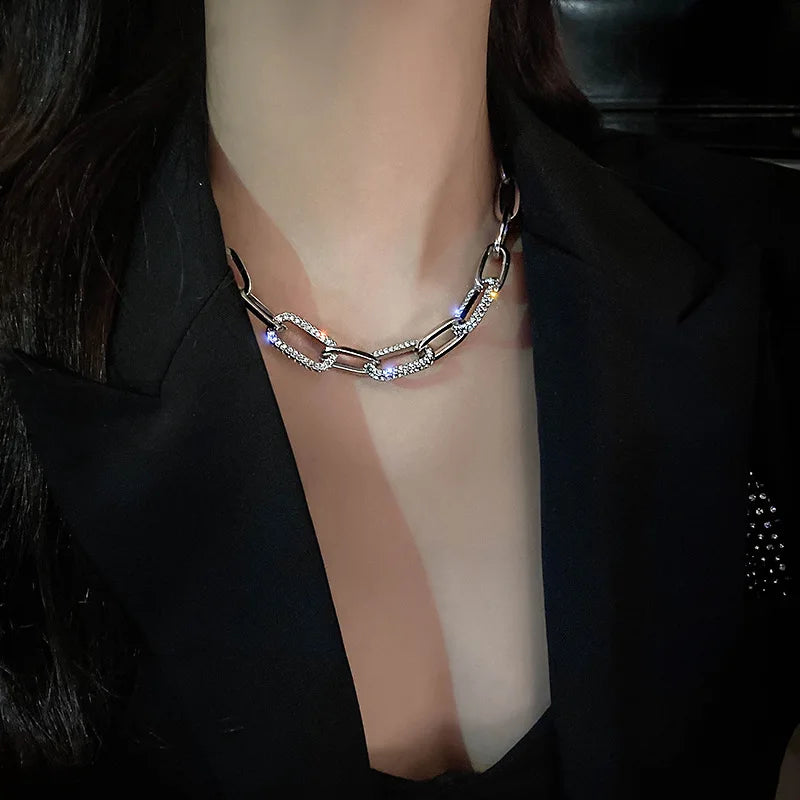 New Metal Thick Chain Necklace 2025 New Women's Net Red Light Luxury Collarbone Chain Female Choker Personality Sweater Chain