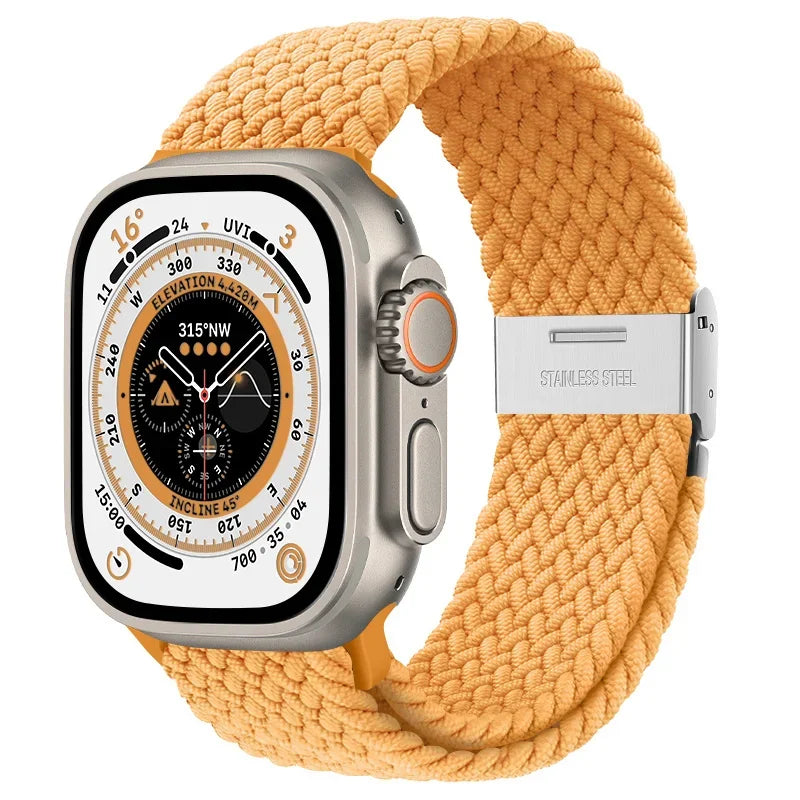 Braided solo loop strap For Apple watch band 44mm 40mm 45mm 41mm 42mm Nylon correa bracelet iWatch series 8 9 4 5 SE 6 7 Ultra 2
