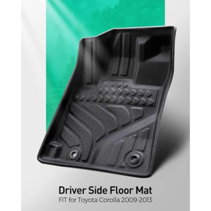 All Weather Floor Mats for  Corolla 2009-2013 Sedan Only TPE Black Rubber Car Liner Full Set Fit Matrix  2009 2010
