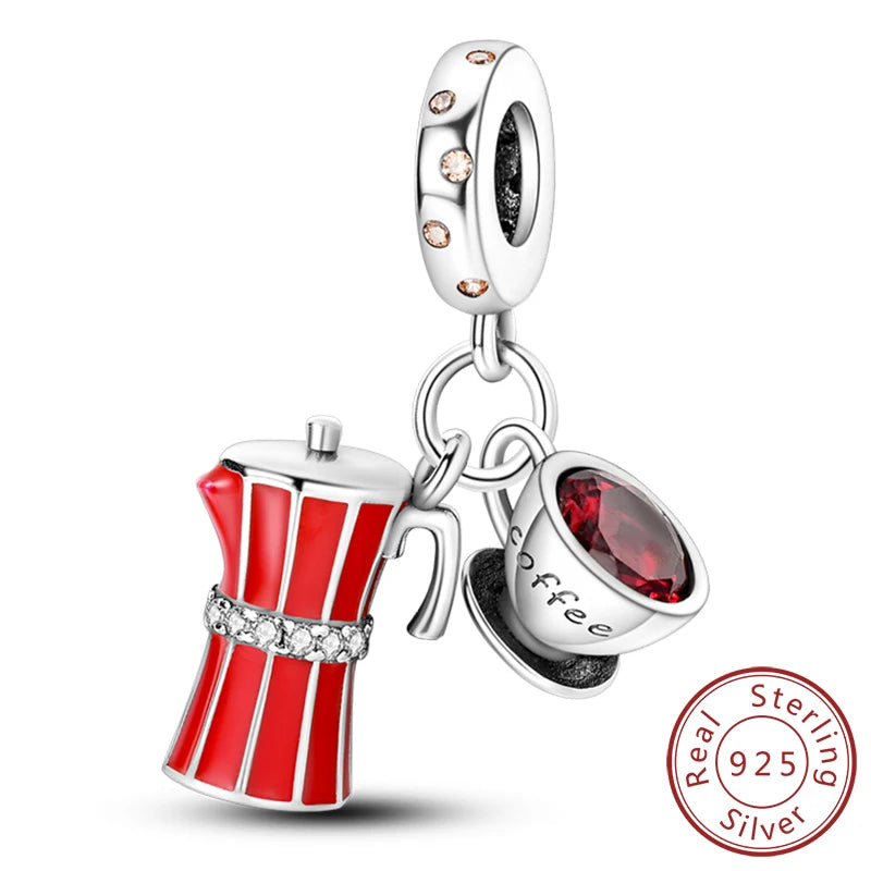 Hot Sale Charm Bead Pendant 925 Sterling Silver Firefly Love Heart Cats Dogs Sunflower Charm for Bracelet Women DIY Jewelry Gift