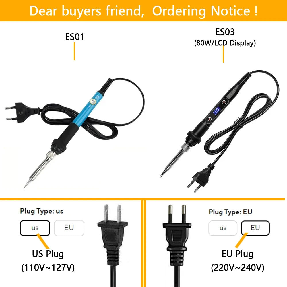 10-IN-1 Electric Soldering Iron 60W Adjustable Temperature Replaceable Soldering Iron Head Soldering Iron Pen Welding Kit