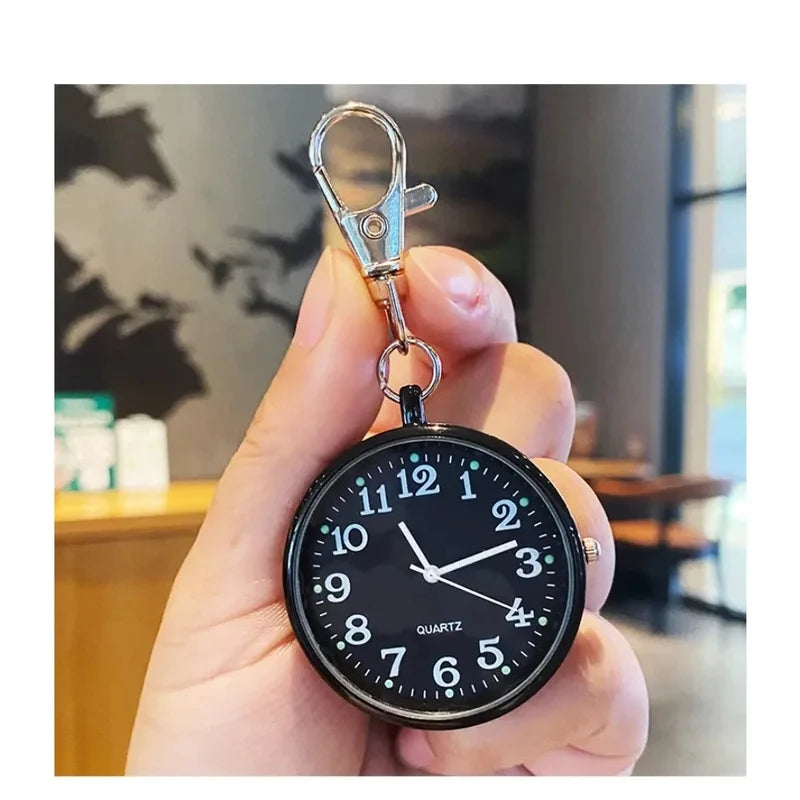 New Cute Compact Quartz Pocket Watch with Keychain – Unisex Quartz Watch for Men, Women, minimalist watches, gift for child