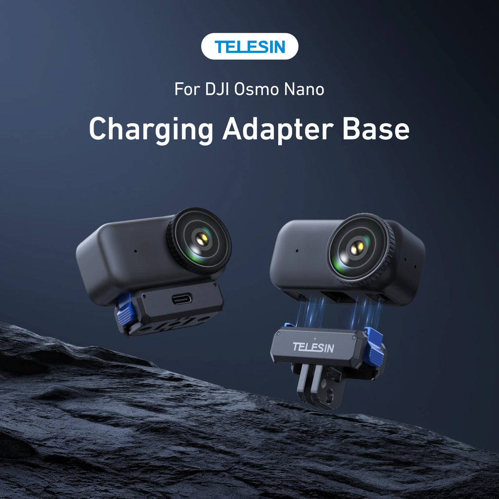 TELESIN For DJI OSMO Nano Magnetic Qucik Release Two Claw Charging Adapter Mount Dual Claw Interface Action camera accessories
