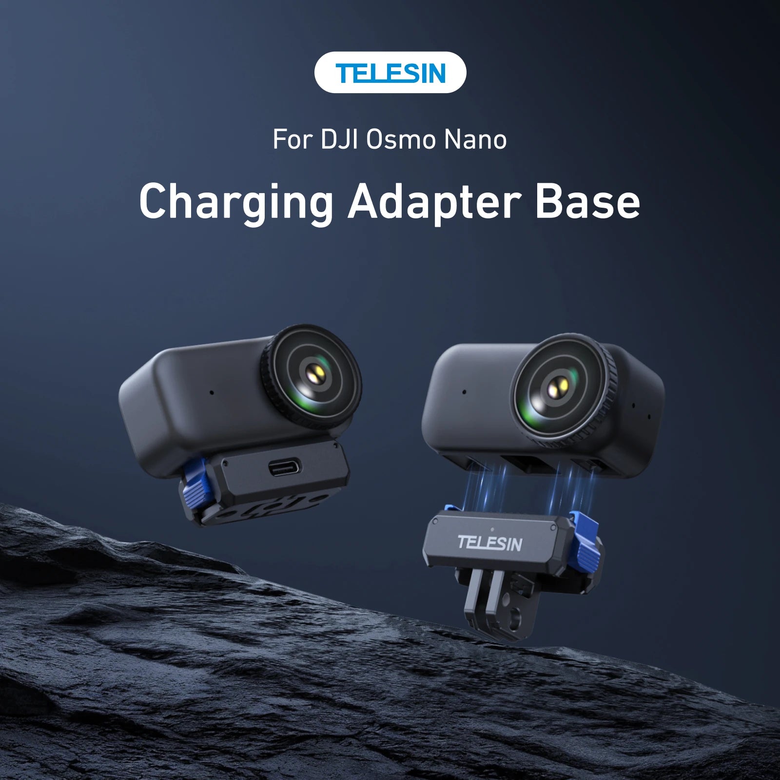 TELESIN For DJI OSMO Nano Magnetic Qucik Release Two Claw Charging Adapter Mount Dual Claw Interface Action camera accessories