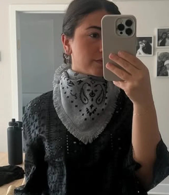 Fashion Printed Knitted Women's Scarf Triangle Shape Soft Breathable Decorative Neck Wrap Chic 2026 Autumn New Daily Ladies Wear