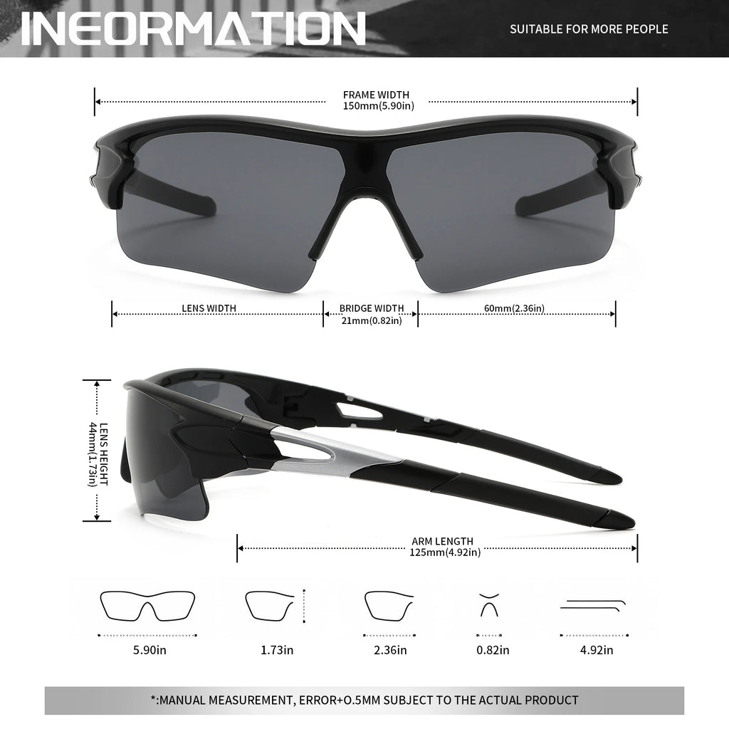New Fashion Colorful Sports Sunglasses - One-Piece Wraparound Lens, UV400 for Running, Cycling & Outdoor
