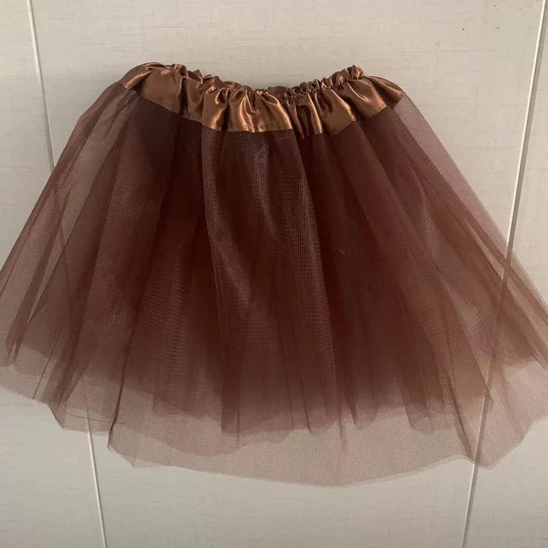 Girl Elastic Ballet Dancewear Tutus Mini Skirt For Birthday Party Dance 3 Layer Tulle Tutu Skirt for Kids Princess 2-8Y Girls