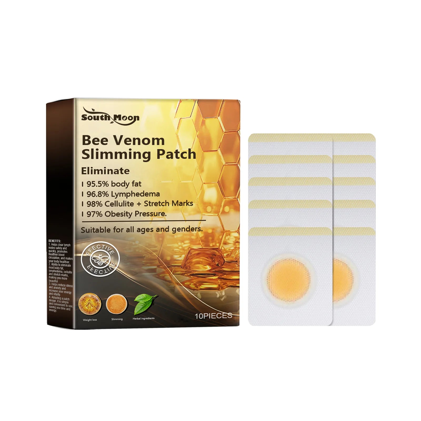 Bee Venom Body Shaping Patch Tighten Skin Firm Body Contour Improve Elasticity Boost Blood Circulation Gentle Skin Firm Patches