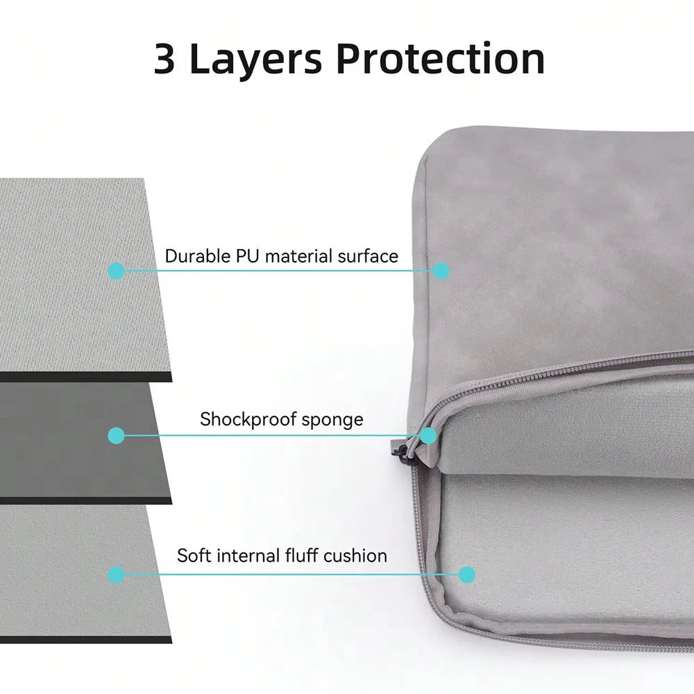 PU sheepskin leather fabric Waterproof Leather 9.7-15.6 inch Tablet PC Carrying Case Protective  Notebook Shockproof Cover