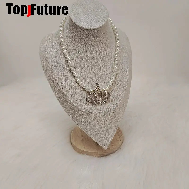 Subculture Spice Y2K Harajuku Gothic Mars Gal Women Gorgeous Crown Pearl Party Lolita Cosplay Punk Necklace Girl Collar