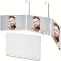 3 Way Compact Mirror for Self Hair Cutting Portable Trifold Cosmetic Mirror Makeup Vanity Mirror for Men and Women Folding Black