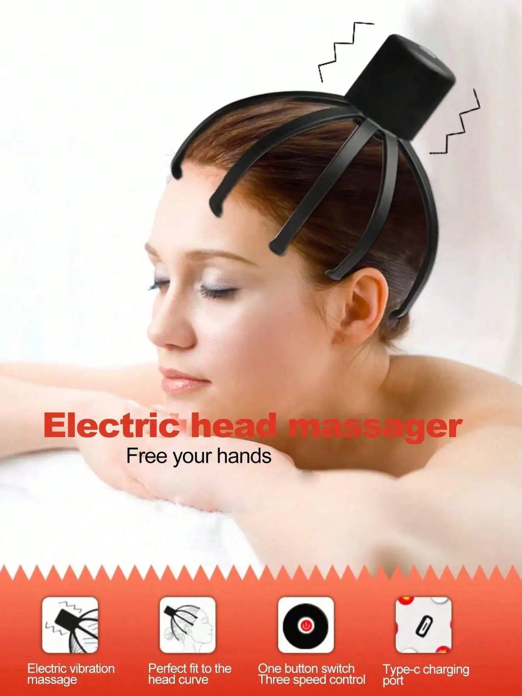 2026 Intelligent Electric Octopus Head MassagerHead Scratching Meridian Dredging, Scalp Massage And Relaxation Tool Rechargeable