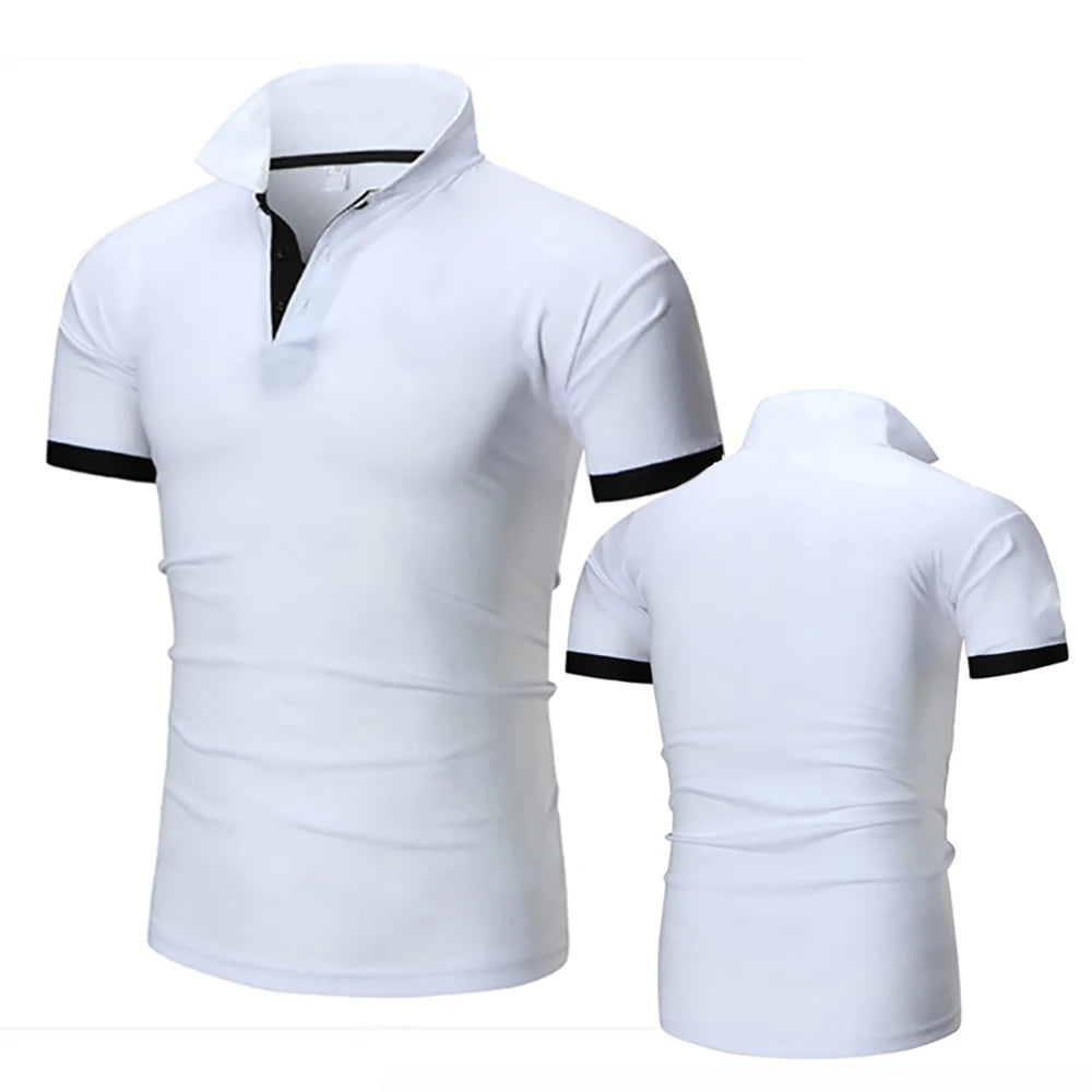 Summer New Men's Collar Hollow Short-sleeved Polo Shirt Breathable Business Fashion T-Shirt Male Brand Clothes