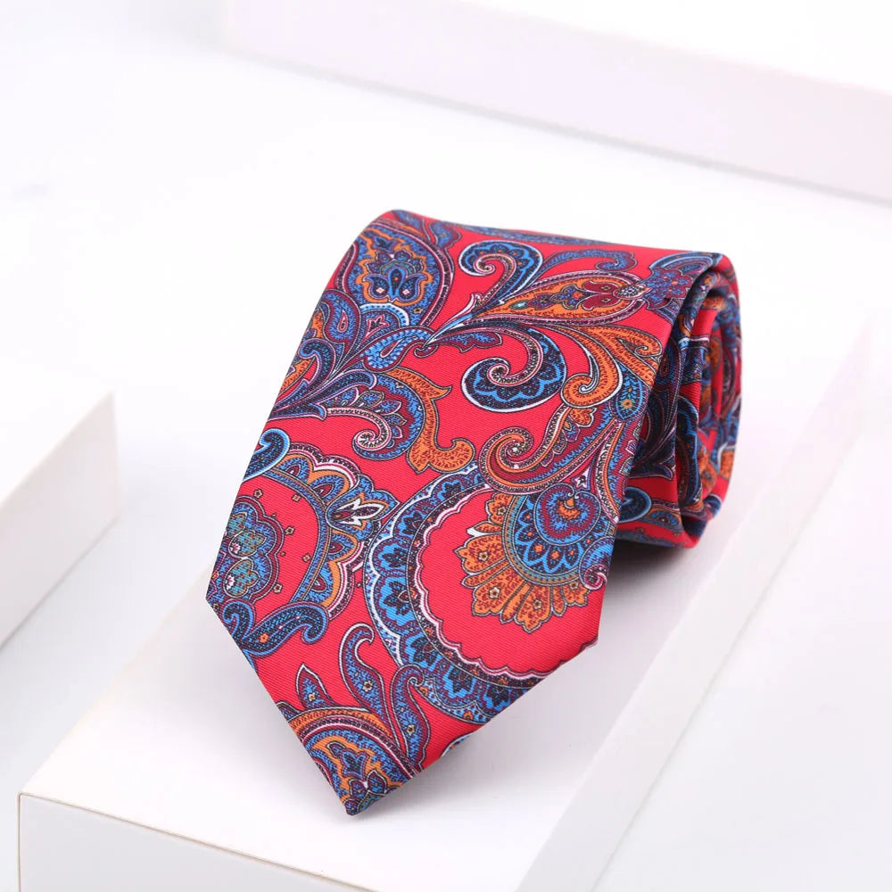 Men's Super Soft Silk Touch Ties Floral Paisley 8cm Necktie For Men Wedding Business Gravata Novelty Printing Neck Ties
