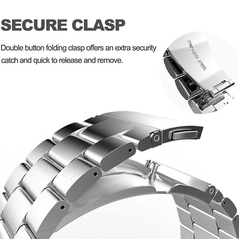 Stainless Steel Strap for Samsung Galaxy Watch4/5/6/7 44mm 40mm Classic 47mm 43mm 46mm 42mm Pro No Gaps Metal Bracelet 20mm Band