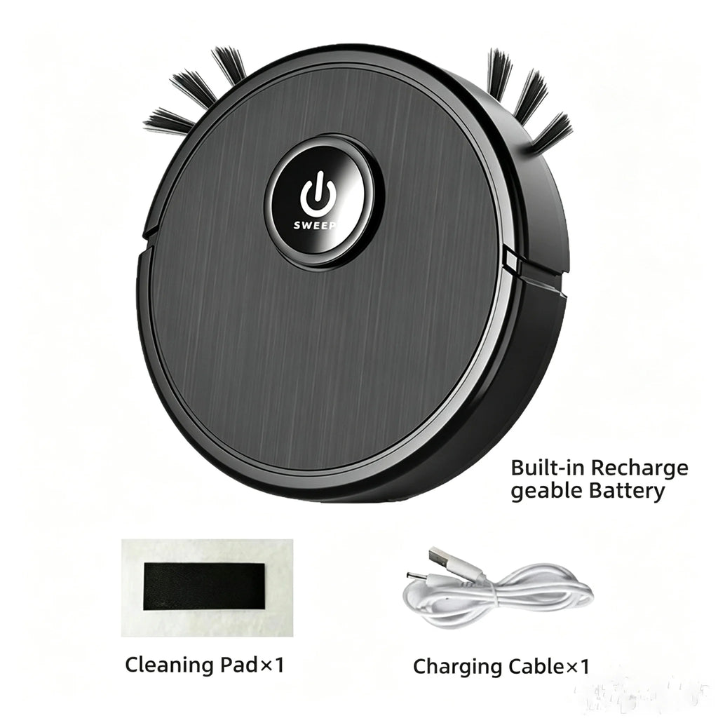 Robot Vacuum Cleaner, 4.5cm Ultra-Slim Robotic Vacuum for Pet Hair & Hard Floor, 45dB Quiet Automatic Floor Sweeper with 50-Min Runtime, Smart Obstacle Avoidance Mini Sweeping Robot for Home & Office