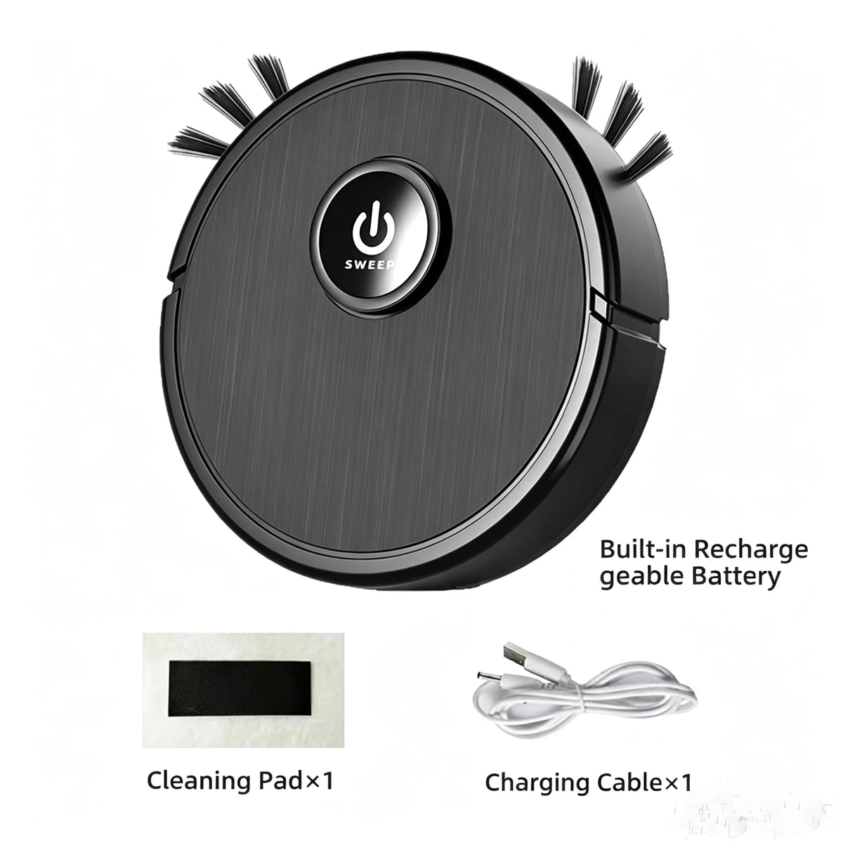 Robot Vacuum Cleaner, 4.5cm Ultra-Slim Robotic Vacuum for Pet Hair & Hard Floor, 45dB Quiet Automatic Floor Sweeper with 50-Min Runtime, Smart Obstacle Avoidance Mini Sweeping Robot for Home & Office